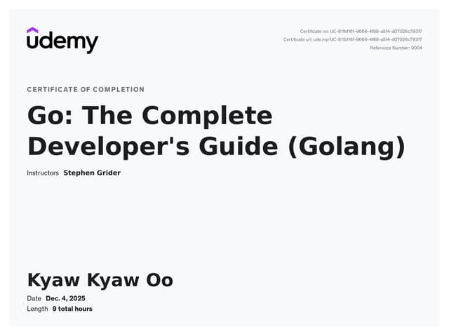 Go: The Complete Developer's Guide (Golang)
