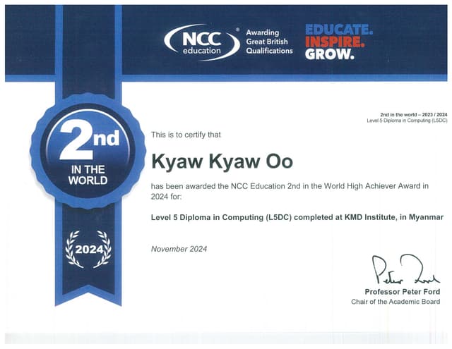 L5DC Achiever Certificate